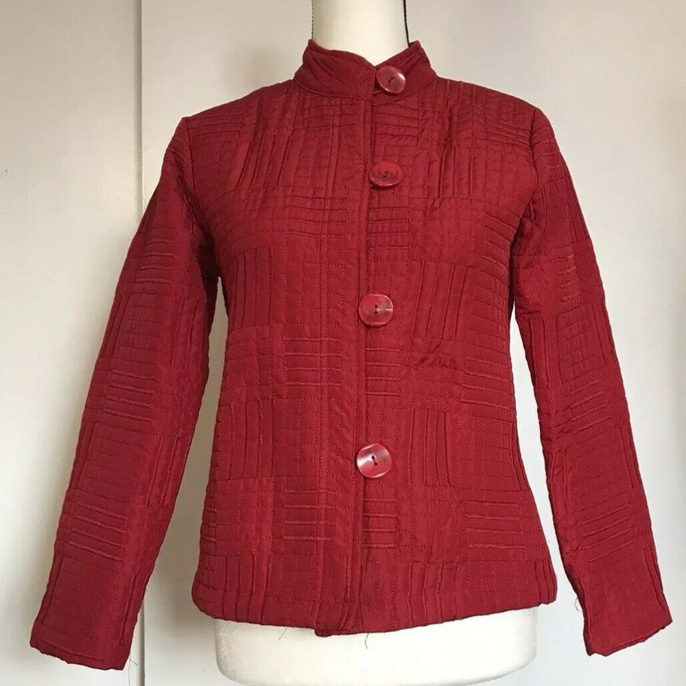 Analogy Quilted Mandarin Embroidered Jacket